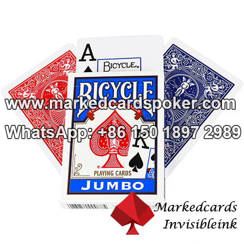 Marked Bicycle cards for poker camera