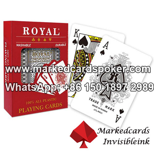 Tarjetas de poquer marcadas infrarrojas lejanas Royal